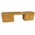 John Widdicomb burl kneehole credenza dresser. John Widdicomb mid century campaign style 3 piece credenza. Features 8...