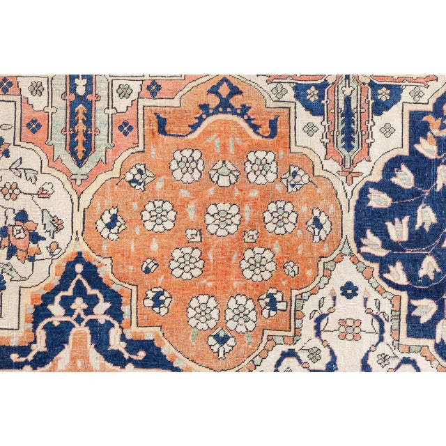 Antique Persian Mohtashem Kashan Handmade Wool Rug For Sale - Image 9 of 9