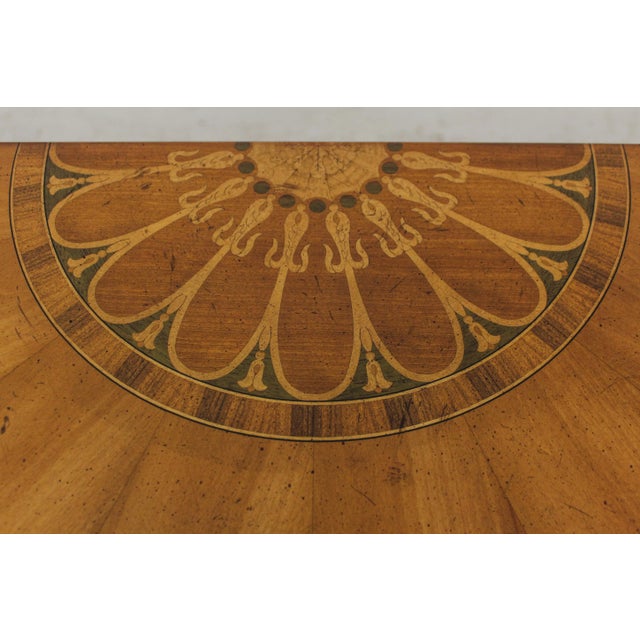 Wood Ej Victor Adams Style Inlaid Console Table For Sale - Image 7 of 13