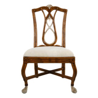 Casa Stradivari Bamboo and Rattan Dining Chair With Ball-and-Claw Feet For Sale