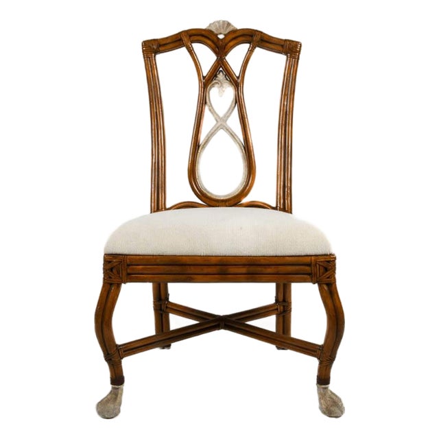 Casa Stradivari Bamboo and Rattan Dining Chair With Ball-and-Claw Feet For Sale