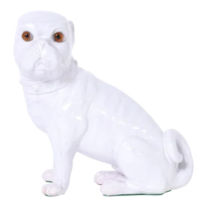 Mid-Century Italian Glazed Terra Earthenware French Bulldog