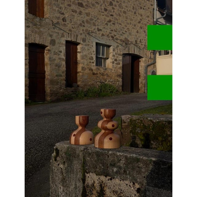 Wood Beech and Cumaru Candlestick 5 by Romain Des Bois For Sale - Image 7 of 10