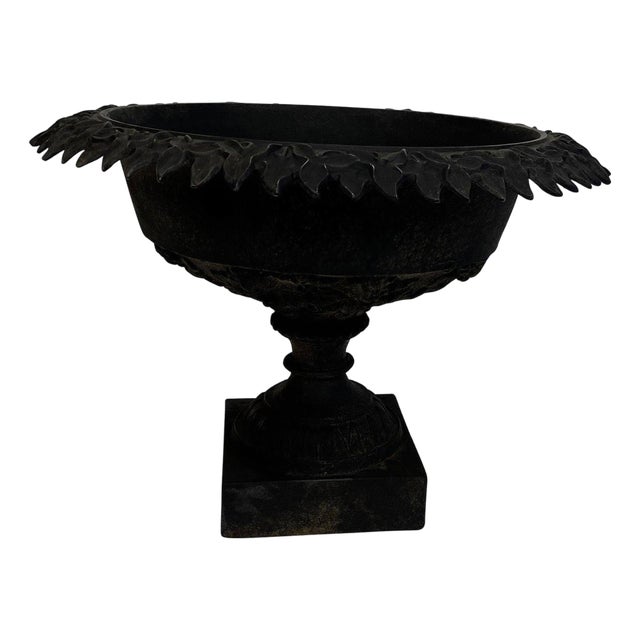 Late 19th Century Victorian Black Cast Iron Jardinière/Planter For Sale
