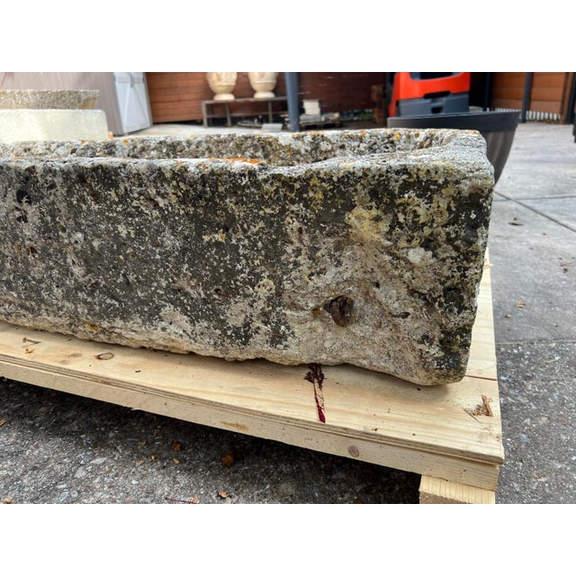 A Long and Low 18th Century Carved Limestone Trough From the South of France For Sale - Image 9 of 13