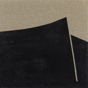 "Ebony Pictograph 4" Contemporary Original Minimalist Painting by Len Klikunas