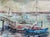 Inspiring Marine, sailboats in colors and textures. Signed oil on canvas by M. Morton. The art is kissed by contemporary...