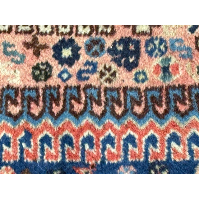 3ft 5in × 4ft 7in Hand-Knotted Wool Geometric Area Rug. Vintage For Sale In San Francisco - Image 6 of 12