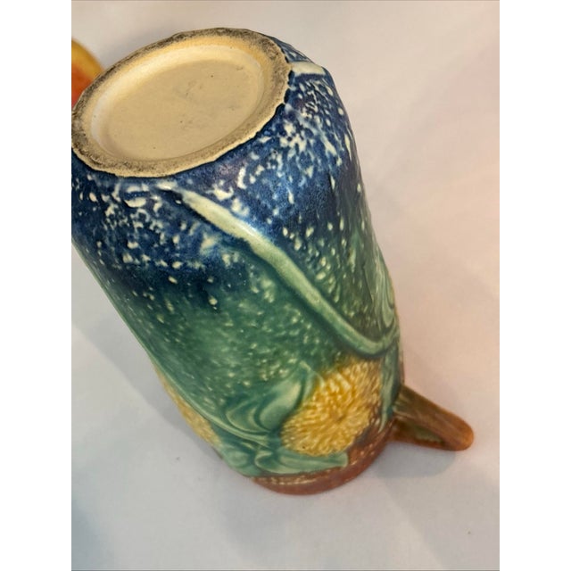 Antique Roseville Sunny Farm Sunflower Art Deco Pottery Flower Garden Home Vase For Sale - Image 10 of 12