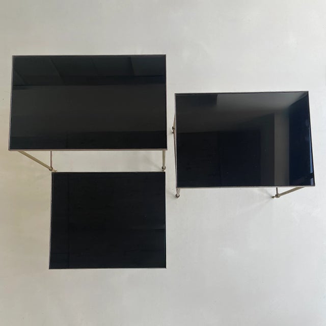 Metal Metal Side Tables, France, 1960s, Set of 3 For Sale - Image 7 of 9