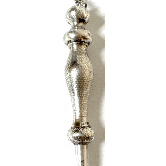 Eastern European Silver Torah Pointer (Yad) with Hebrew Inscription, 1880-1920 For Sale - Image 14 of 18