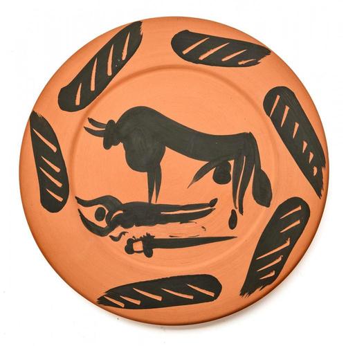 Ceramic Scene de Tauromachie Plate after Pablo Picasso, 1957 For Sale - Image 3 of 3
