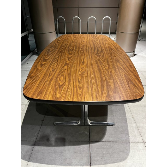 Wood Early Walnut Writing Desk by George Nelson 96” For Sale - Image 7 of 12