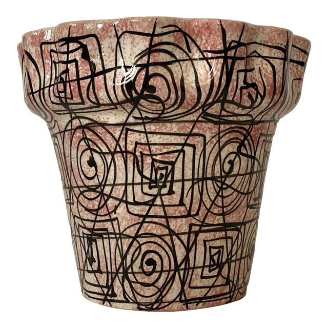 Mid 20th Century Italian Pottery Planter New Old Stock For Sale