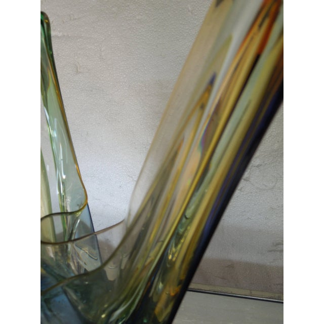 Glass Multi-Color Modern Art Polish Crystal Glass Sculpture For Sale - Image 7 of 8