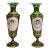 Bohemian Green Glass With Painted Decoration Vases-a Pair For Sale