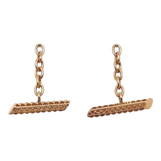 1980s 14k Yellow Gold Drop Chain Earrings - 2 Pieces For Sale