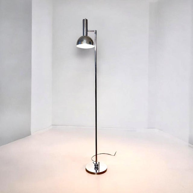 Silver Flexible Reading Light Floor Lamp from Hala Zeist, designed by Herman Busquet, Mod. Ball in the Base, 1960s, Mid-Century For Sale - Image 8 of 18