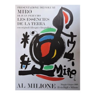 Joan Miró, In Milione, Lithograph Poster, 1969 For Sale
