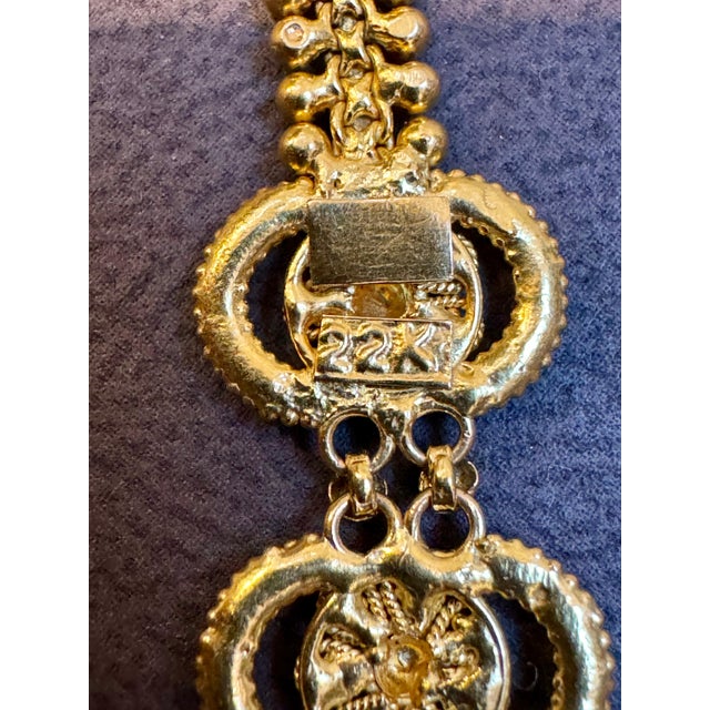 Hand Made 22 Karat Yellow Gold Solid Bracelet, 8.6 Gm, 7 Inch For Sale - Image 4 of 8
