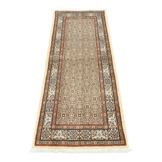 Fine Mood Runner 2'9'' X 6'5'' Ivory Wool Traditional Hand-Knotted Oriental Rug For Sale