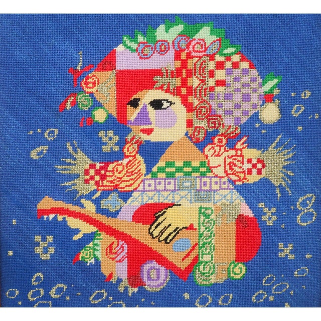 It is rare to find a needlepoint representing the work of Danish artist, Bjorn Wiinblad (1918-2006)…but here it is! He is...