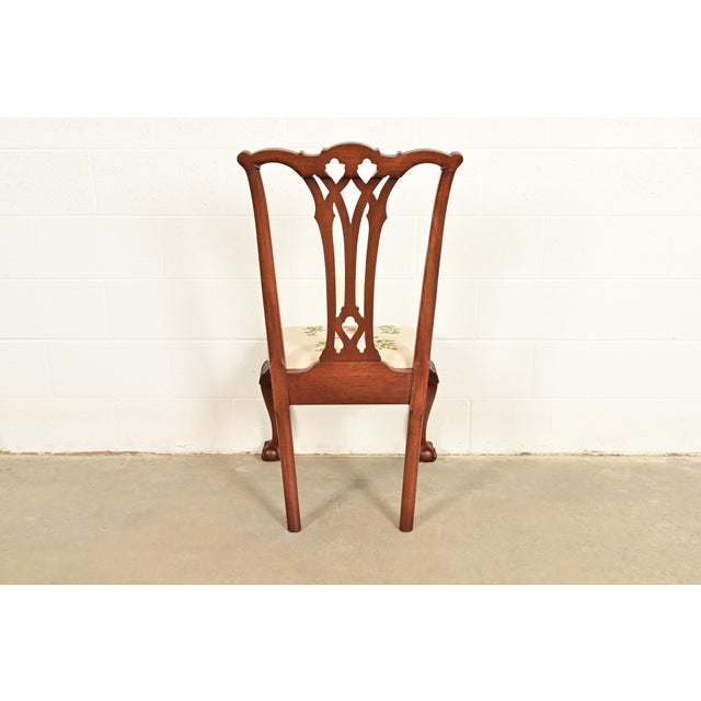 Baker Furniture Style Chippendale Carved Mahogany Side Chair or Dining Chair For Sale - Image 12 of 13