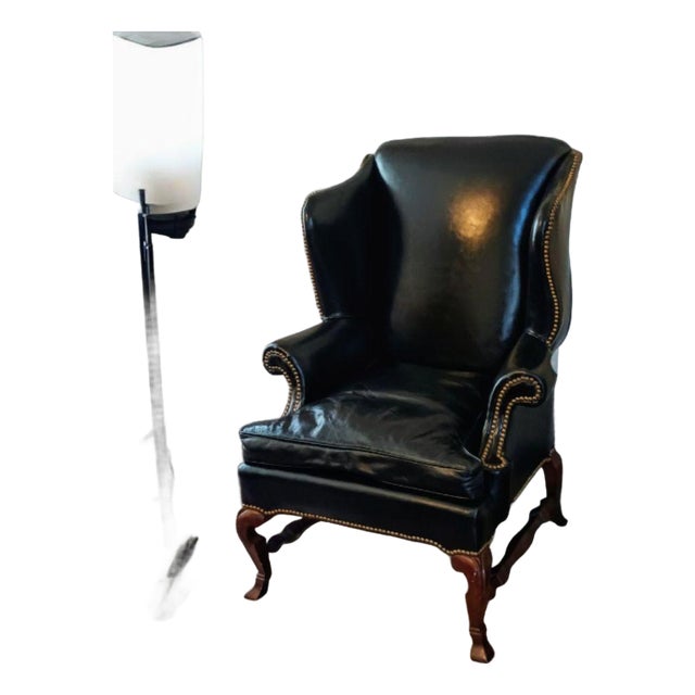 Rare No. 200 Bicentennial Limited Edition Leather Wingback Chair by Leathercraft-Hickory Nc. Excellent Condition For Sale