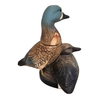 Vintage 1980 Jim Beam Ducks Unlimited "Blue-Winged Teal" Ceramic Whiskey DecanterDescription For Sale