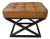 Pottery Barn Tufted, Brown Leather Stools – Kirkham in Rich Brown - 2 For Sale