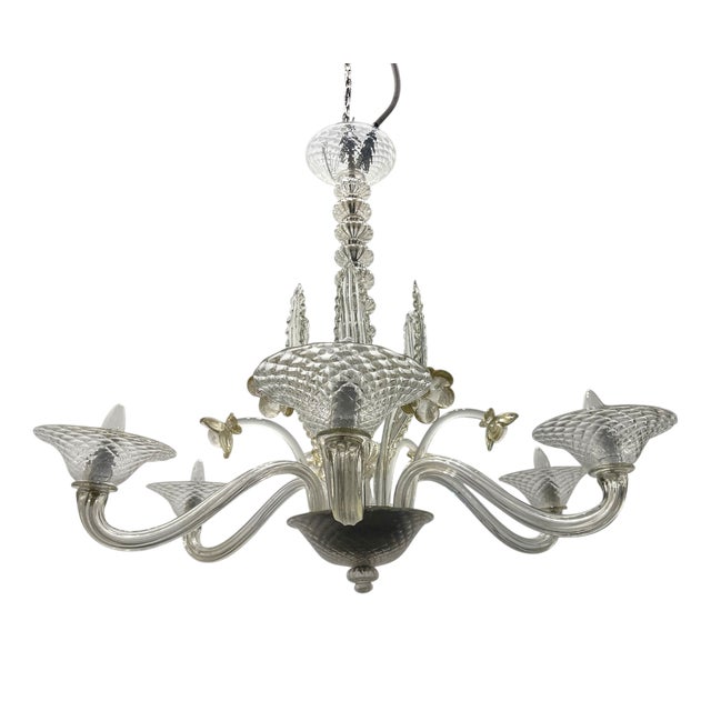 Large Venetian Murano Glass Chandelier, 1960s For Sale
