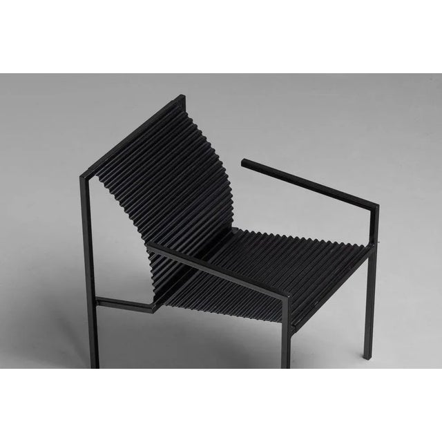Metal Postmodern Armchair in Folded Metal, Italy, 1980s For Sale - Image 7 of 17