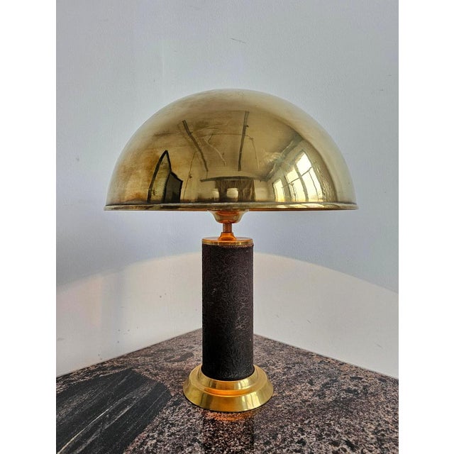 Mid-Century Modern Table Lamps in Brass and Leather, Austria, 1960s, Set of 2 For Sale - Image 9 of 12