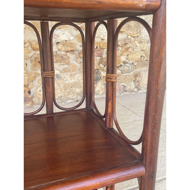 Vintage Bamboo and Rattan Three-Tier Bookcase, 1960s For Sale - Image 13 of 18