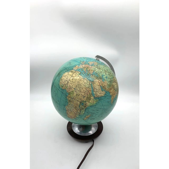 Glass Terrestrial Globe Table Lamp from Columbus For Sale - Image 7 of 9