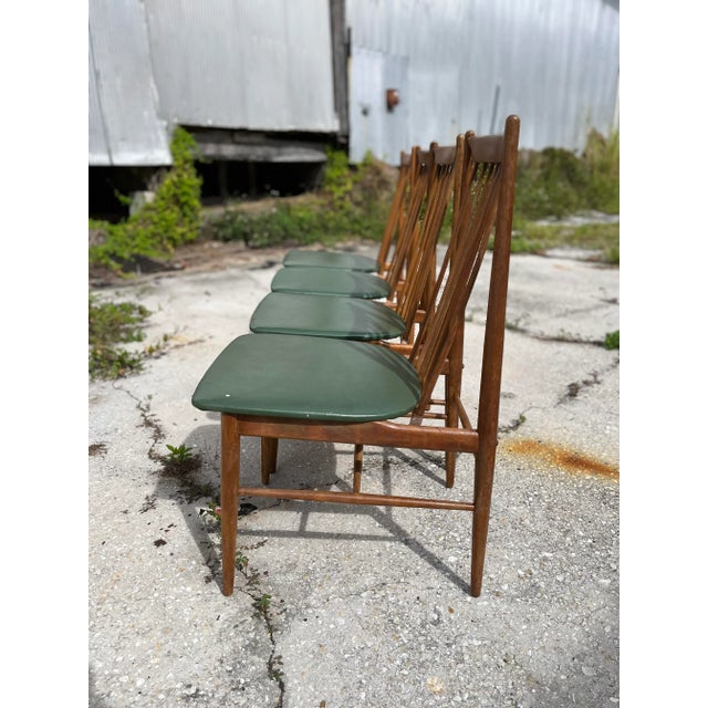 Vintage Leaning Spindle Railback Dining Chairs in the Style of Ann Volker Set of Four Chairish