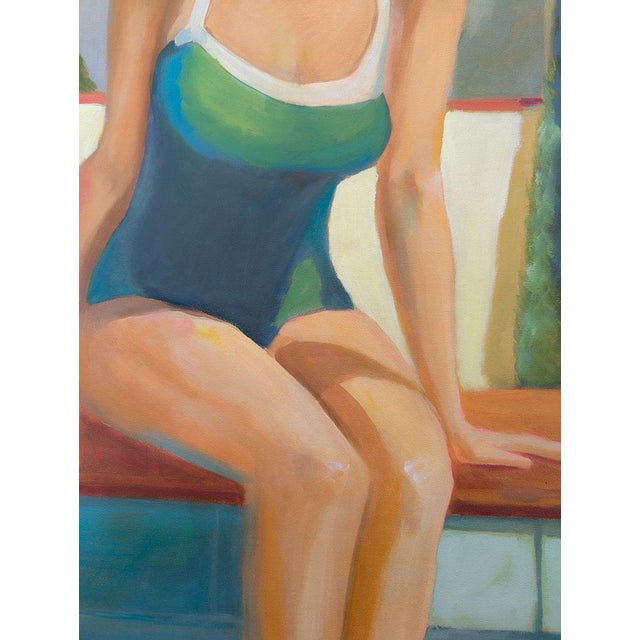 Contemporary Sitting by the Pool - 30x40" For Sale - Image 3 of 3