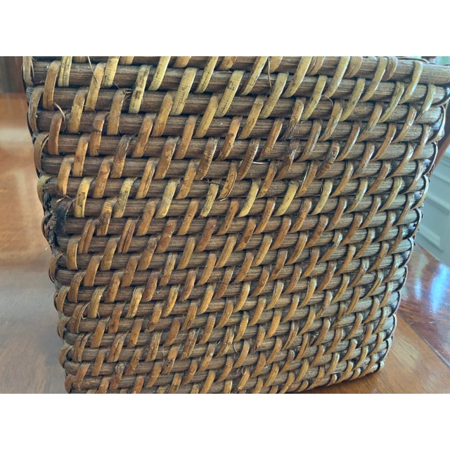Boho Chic Vintage Rattan Tissue Box Cover For Sale - Image 3 of 6