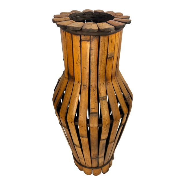 BoHo Chic Split Bamboo Floor Vase For Sale