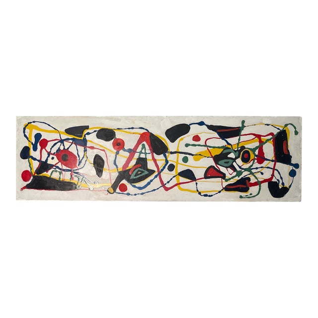 “After Miro” by John Frates # 1740, Mid Century Modern, 24x80x1 1/2 In., 20 Lbs. For Sale