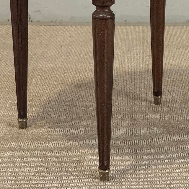 Antique French Louis XVI Mahogany Marble Top Bouillotte Table For Sale - Image 11 of 18