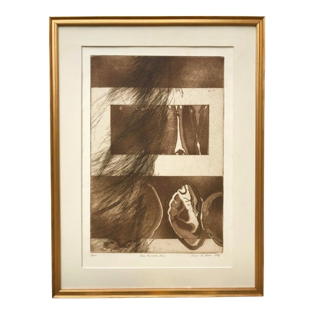 Modernist Abstract Etching by John Bond Artist Proof For Sale