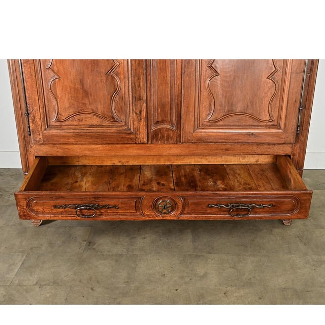 French 18th Century Massive Louis XV Carved Armoire For Sale - Image 4 of 14