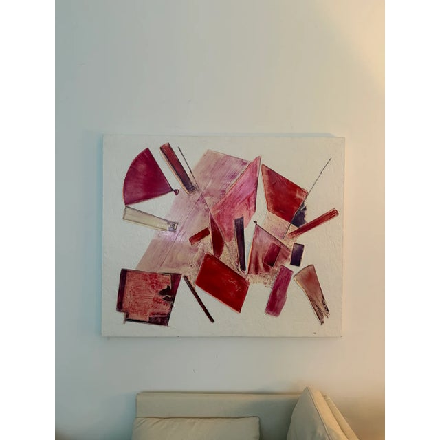 1980s Signed by "Jai" Contemporary Abstract Mixed Media Painting, Circa 1980s For Sale - Image 4 of 4
