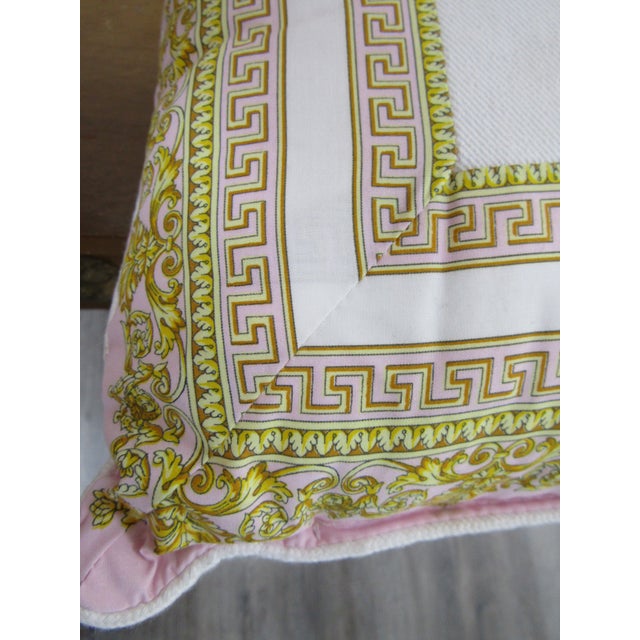 Gianni Versace Home Collection Medusa Pink White Square Throw Pillow For Sale In Miami - Image 6 of 8