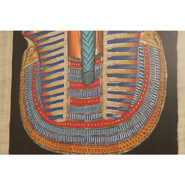 Vintage Egyptian Paintings on Papyrus, Custom Framed - A Pair | Chairish