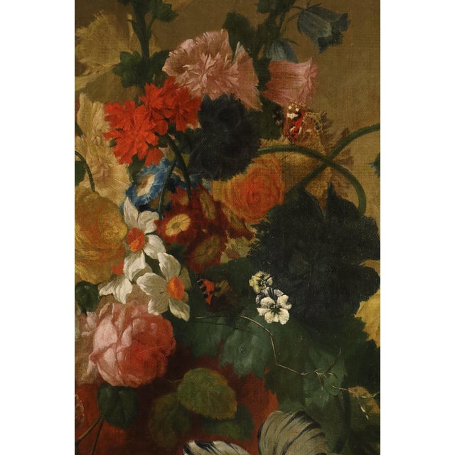 Cerchia Di Jan Van Huysum, Still Life Flowers, 1750, Oil on Canvas For Sale - Image 10 of 16