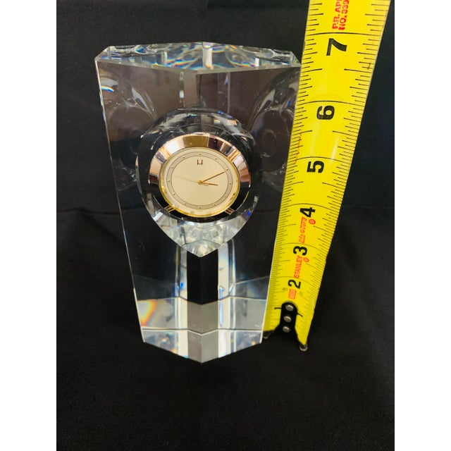 Vintage Hoya Museum Crystal Desk Clock For Sale - Image 10 of 13