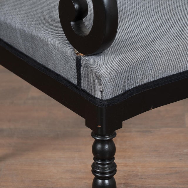 19th-Century Swedish Carved Pine Black Painted Armchairs For Sale - Image 10 of 14