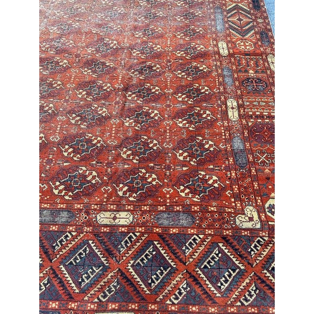 Large Turkish DistressedSparta Rug Bokhara Design, 1920s For Sale - Image 16 of 18
